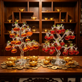 Crystal Apple Tree Centerpiece - Elegant Glass Feng Shui Tree for Wealth and Good Luck, Home Office Table Decoration