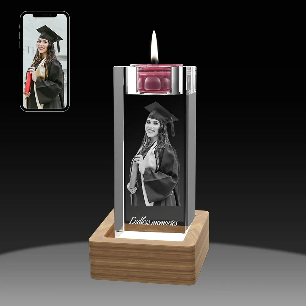 3D Crystal Candle Holder - 80x50x50 mm