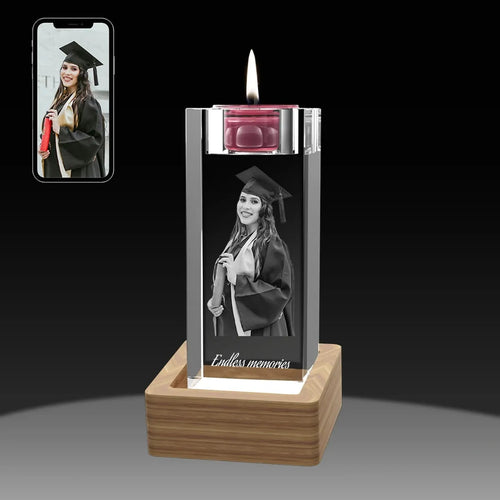 3D Crystal Candle Holder - 80x50x50 mm