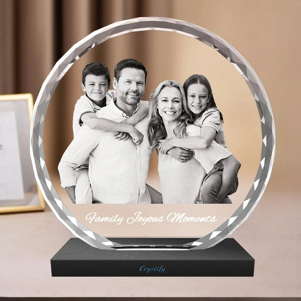 Custom 2D Crystal Photo - Faceted Round