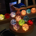 7 Chakra Crystal Healing Spheres Set with LED Wooden Stand