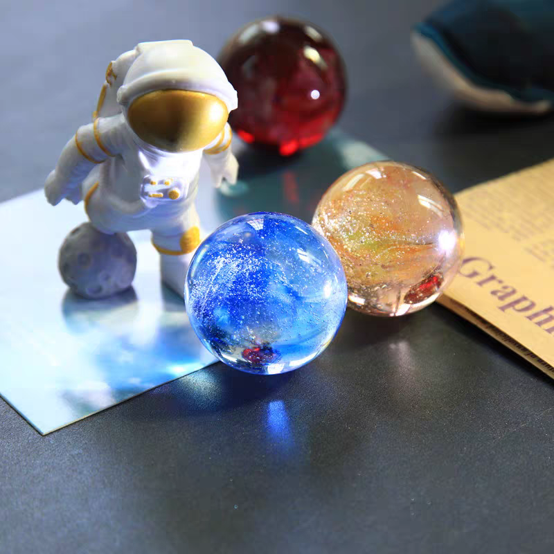 7 Chakra Crystal Healing Spheres Set with LED Wooden Stand